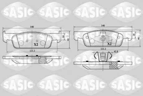 Гальмівні колодки SASIC 6214029