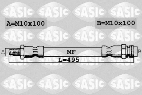 Шланг гальмівний пердній SASIC 6600016