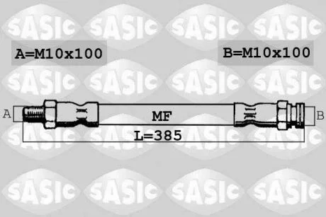 Шланг гальмівний задній SASIC 6600026