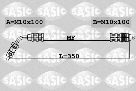 Шланг гальм. задній SASIC 6604019