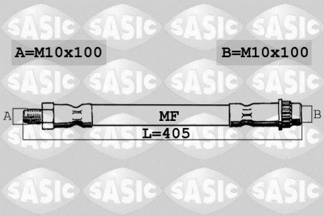 Шланг гальмівний пердній 2.3dCi 10- SASIC 6604025 (фото 1)