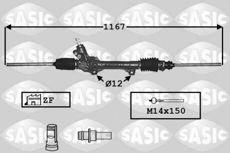 Рульова рейка з підсилювачем SASIC 7006023