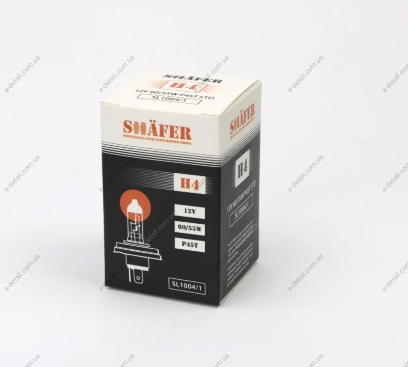 Лампа галогенова H4 12V 60/55W P45T (картонна упаковка 1шт) SHAFER SL10041 (фото 1)