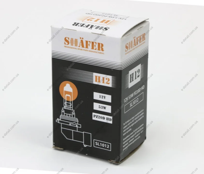 Лампа галогенова H12 12V 53W PZ20D HD (картонна упаковка 1шт)) SHAFER SL1012 (фото 1)