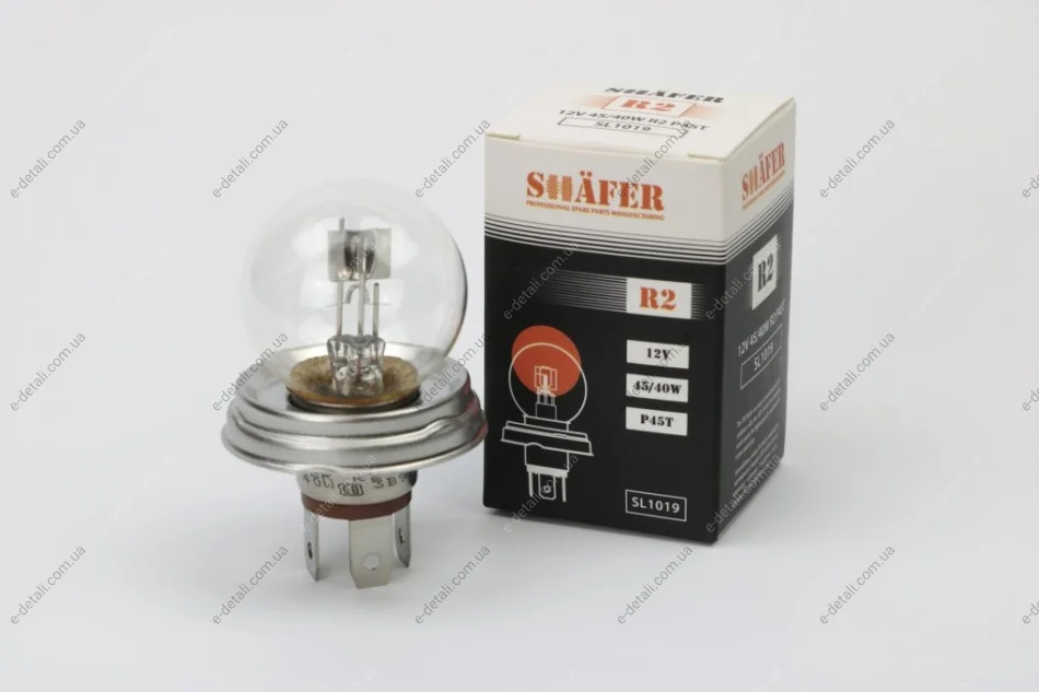 Лампа галогенова R2 12V 45/40W P45T (картонна упаковка 1шт) SHAFER SL1019 (фото 1)