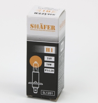 Лампа галогенова H1 24V 70W P14.5S (картонна упаковка 1шт)) SHAFER SL1201