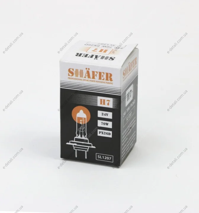 Лампа галогенова H7 24V 70W PX26D (картонна упаковка 1шт) SHAFER SL1207 (фото 1)
