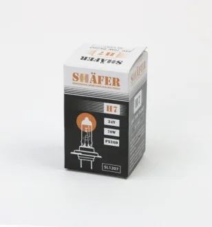 Лампа галогенова H7 24V 70W PX26D (картонна упаковка 1шт) SHAFER SL1207