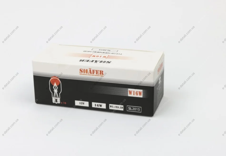 Автолампа Shafer W16W W2,1x9,5d 16 W SHAFER SL2015 (фото 1)