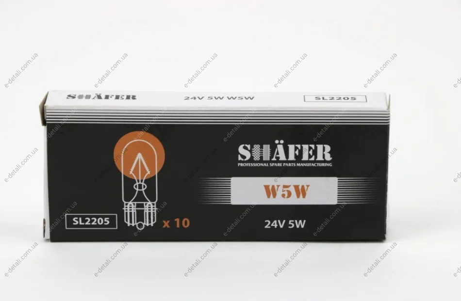 Автолампа Shafer W5W W2,1x9,5d 5 W SHAFER SL2205 (фото 1)