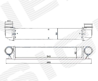 Інтеркулер BMW 5 (E39), 01.96 - 08.00 Signeda RI96726