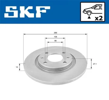 CITROEN диск гальмів.передн.Berlingo,C2,3,Peugeot 96- SKF VKBD 80033 S2