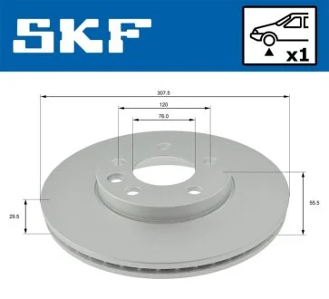VW диск гальмівний передн.T5 1.9Tdi 2.5Tdi 2.0i 03- SKF VKBD 80040 V1