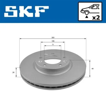 PEUGEOT гальмівний диск передн.407 04- SKF VKBD 80061 V2