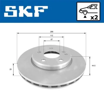 DB диск гальмів.передн.W169 04-,W245 05- SKF VKBD 80062 V2