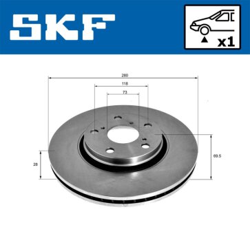 CITROEN диск гальмівний передн.Jumper,Fiat Ducato,Boxer 06- SKF VKBD 80077 V1