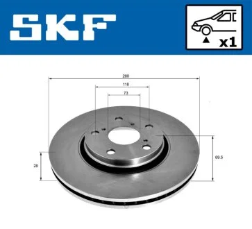 CITROEN диск гальмівний передн.Jumper,Fiat Ducato,Boxer 06- SKF VKBD 80077 V1