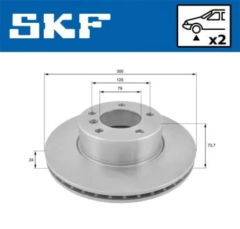 BMW гальмівний диск передн.E81/87/90/91/92 SKF VKBD 80079 V2