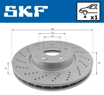 DB диск гальмівний передн.W204 04- SKF VKBD 80085 V1