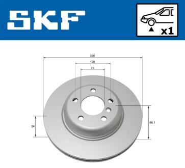 BMW гальмівний диск передн.5 F10 10- SKF VKBD 80093 V1
