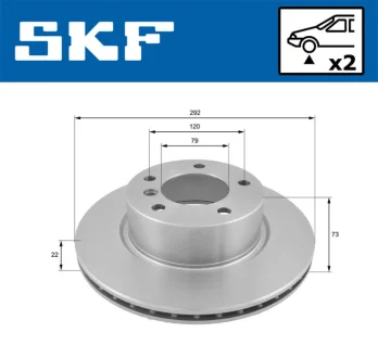 BMW Диск гальмівний передній E81/E87/E88/E90 05- SKF VKBD 80099 V2