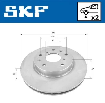 SUZUKI диск гальм. передн. SX4 06- SKF VKBD 80100 V2