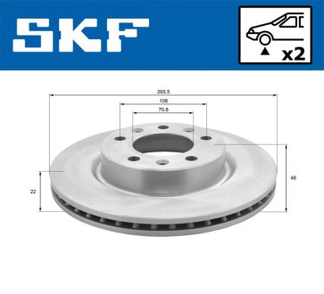 PEUGEOT диск гальм. передн. 308 13- SKF VKBD 80113 V2