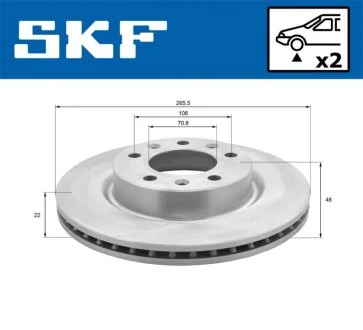PEUGEOT диск гальм. передн. 308 13- SKF VKBD 80113 V2