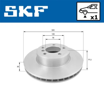 BMW диск гальмівний передн.5 E60 03- SKF VKBD 80138 V1