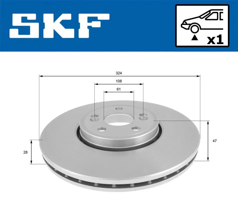 RENAULT диск гальмівний передн. Espace IV,Vel Satis 06- SKF VKBD 80149 V1 (фото 1)