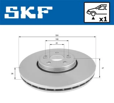 RENAULT диск гальмівний передн. Espace IV,Vel Satis 06- SKF VKBD 80149 V1