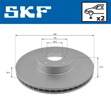SUBARU гальмівний диск передн.Forester 02 - SKF VKBD 80153 V2