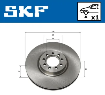 FIAT диск гальмівний передн. Iveco Daily III 05- SKF VKBD 80159 V1