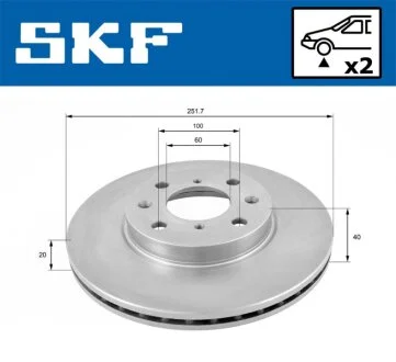 SUZUKI гальмівний диск передн. SWIFT 05-,SPLASH 08- SKF VKBD 80167 V2