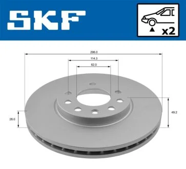 OPEL диск гальмівний передн.вент. Astra G/H,Meriva SKF VKBD 80168 V2