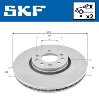 OPEL гальмівний диск передн.Astra G,H,Meriva,Zafira SKF VKBD 80170 V2