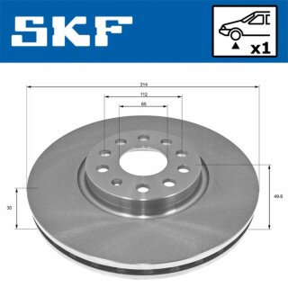 VW диск гальм. передн. SHARAN 10- SKF VKBD 80171 V1