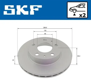 FIAT диск гальмівний передн. Ducato 02 -, Citroen,Peugeot SKF VKBD 80177 V2
