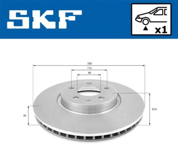 AUDI диск гальмівний передній 320mm A4/A5/A6/Q5 08- SKF VKBD 80178 V1