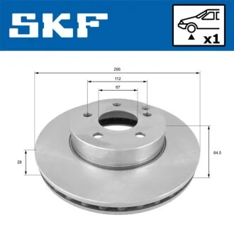 DB гальмівний диск передн.C204 E212 SKF VKBD 80181 V1