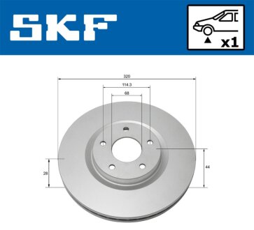 NISSAN диск гальмівний передн.Qashqai,Renault Koleos SKF VKBD 80183 V1