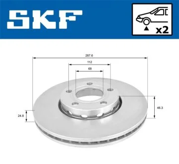 VW диск гальм передн.Passat,Skoda SuperB 00- SKF VKBD 80189 V2