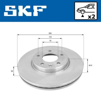 CHEVROLET диск гальм. передн.Cruze 1.6 09-, OPEL Astra j SKF VKBD 80194 V2