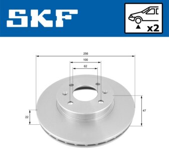 KIA диск гальмівний передн. Rio,HYUNDAI Accent 05- SKF VKBD 80212 V2