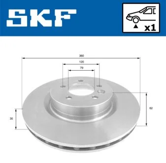 LANDROVER диск гальмівний передн.лакірів.! Range Rover Sport 05- SKF VKBD 80219 V1