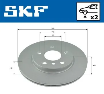 MINI диск гальмівний передній BMW 2/F45 SKF VKBD 80244 V2