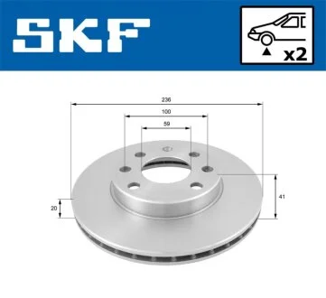 CHEVROLET диск гальмівний передн.Aveo,Spark 02- SKF VKBD 80250 V2