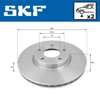 MAZDA диск гальмівний перед. 3, 5 1.8/2.0 SKF VKBD 80273 V2