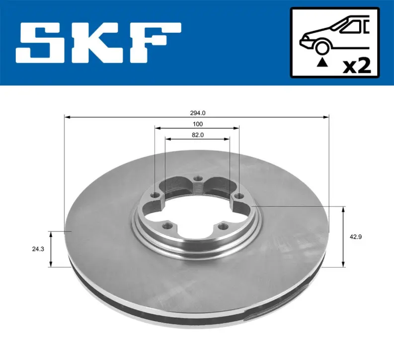 FORD диск гальмівний передній TRANSIT 00- SKF VKBD 80279 V2 (фото 1)