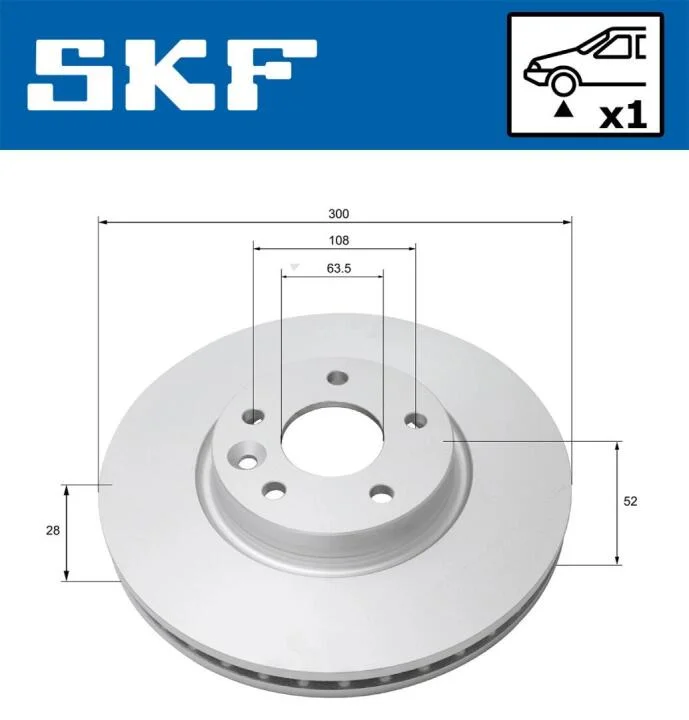 FORD диск гальмівний передн.Mondeo IV 07- SKF VKBD 80283 V1 (фото 1)
